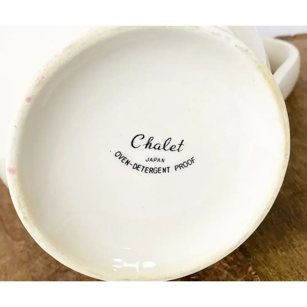 Vintage Chalet Coffee Pot Floral Ceramic Japan Oven Detergent Proof